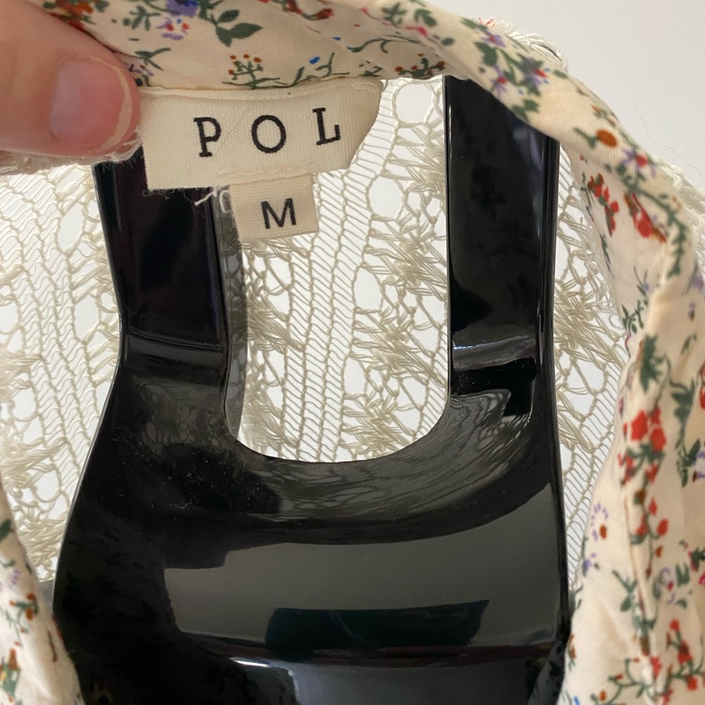 POL Boho Patchwork Button-Up Shirt – Size Medium - image 4